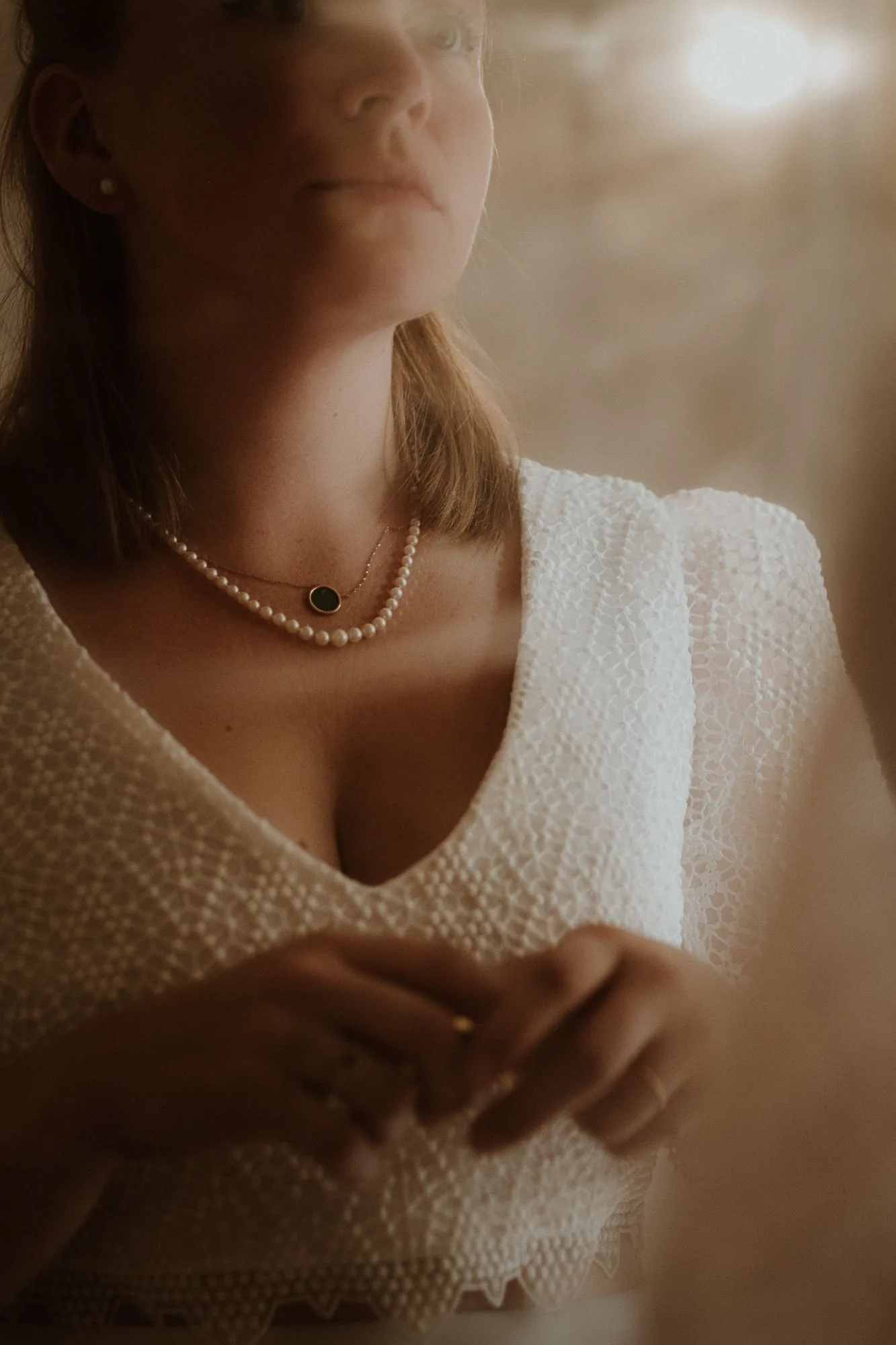 Portrait de Lauriane pendant le vin d'honneur